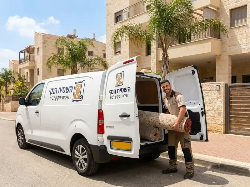 איסוף שטיחים לניקיון או טיפול במקום